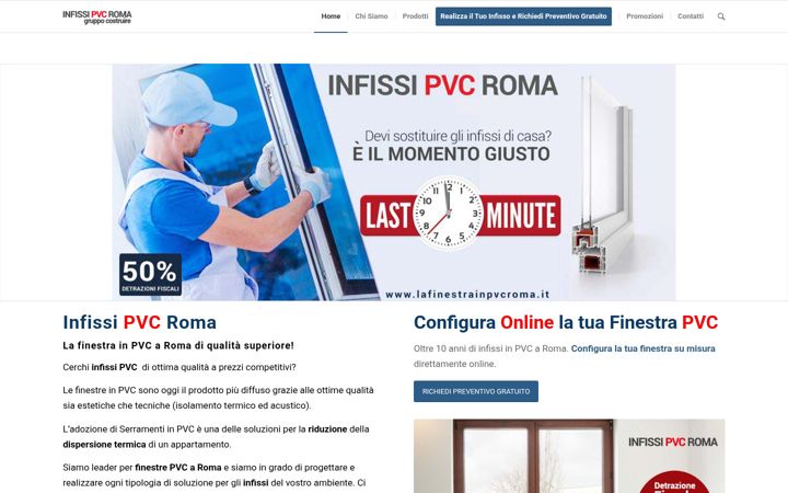 Screenshot of lafinestrainpvcroma.it