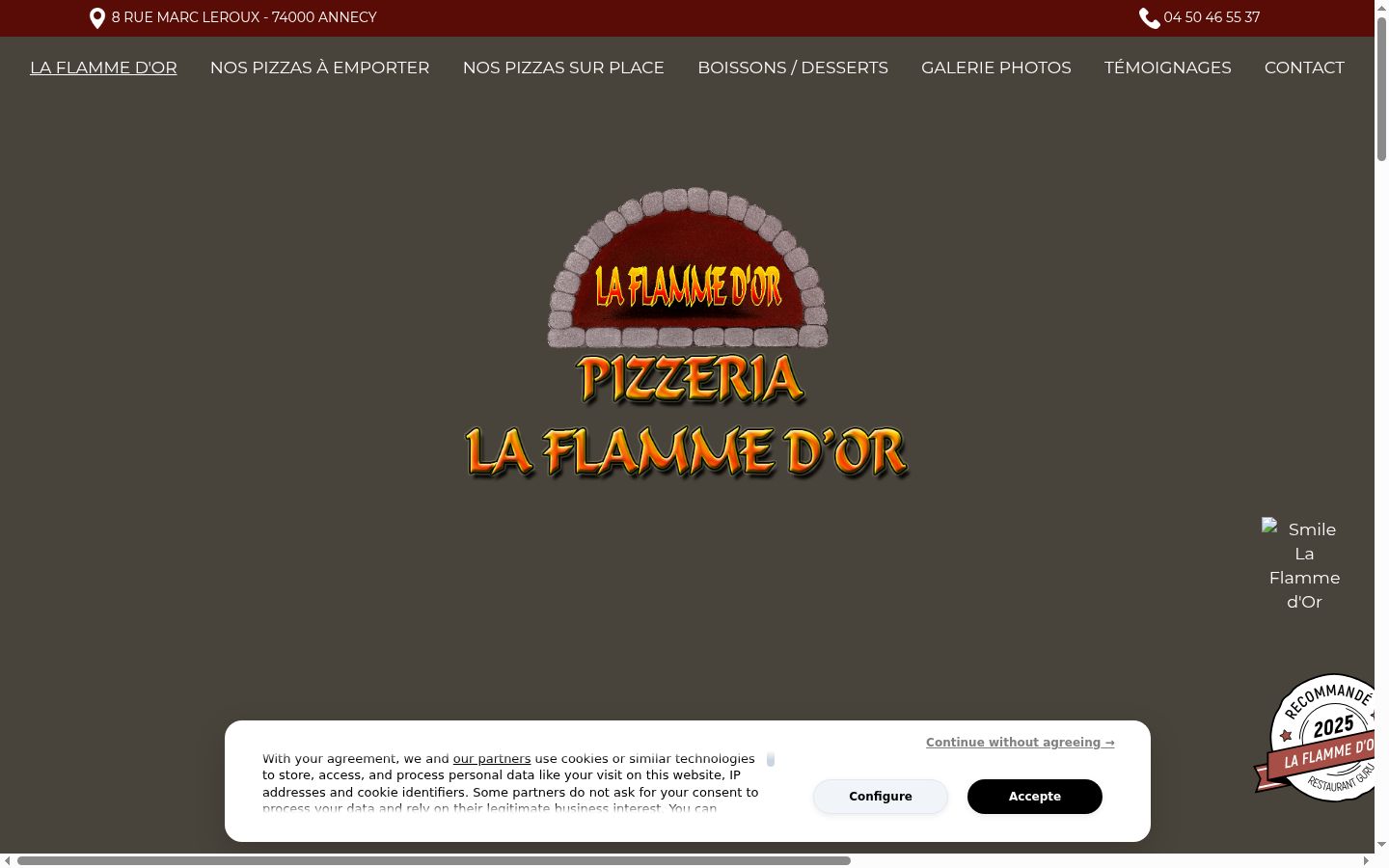 Screenshot van de toestemmingsbanner zoals getoond vóór enige interactie