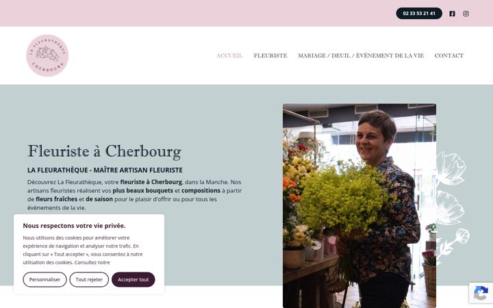 Screenshot of lafleuratheque-fleuriste-cherbourg.fr
