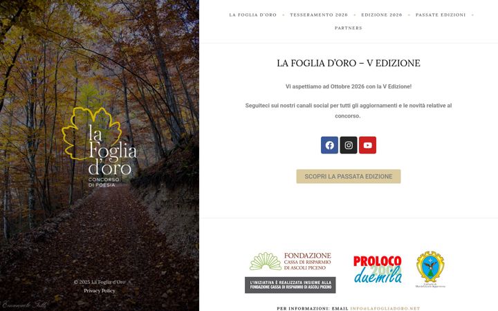 Screenshot of lafogliadoro.net