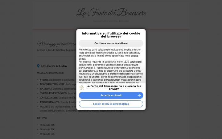 Screenshot of lafontedelbenessere.altervista.org