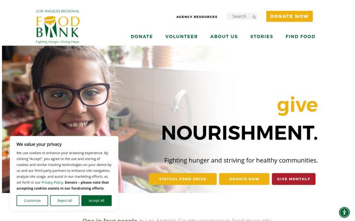 Snimka zaslona za lafoodbank.org