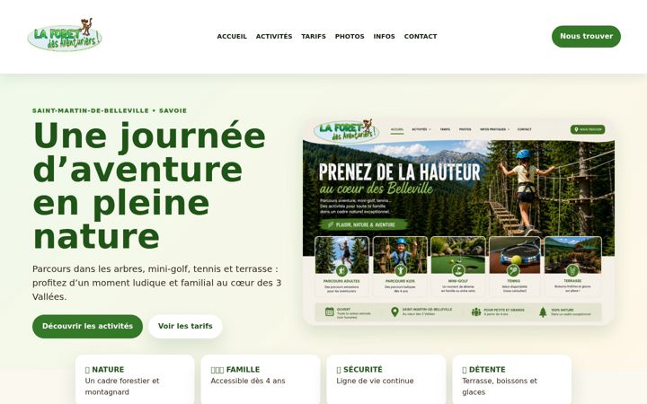 Screenshot of laforetdesaventuriers.com
