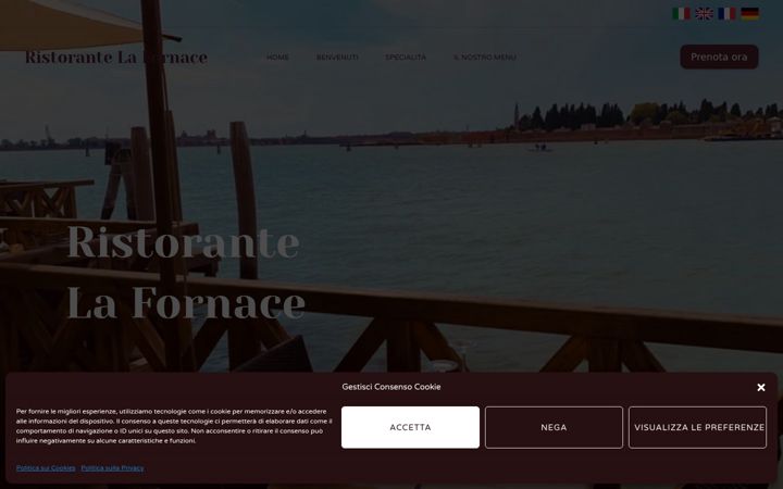 Screenshot of lafornacemurano.it