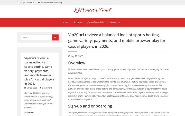 Screenshot of lafronterafund.org