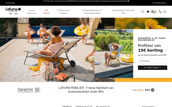 Screenshot of lafuma-meubels.nl