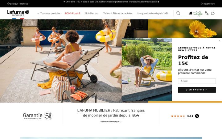 Screenshot of lafuma-mobilier.be