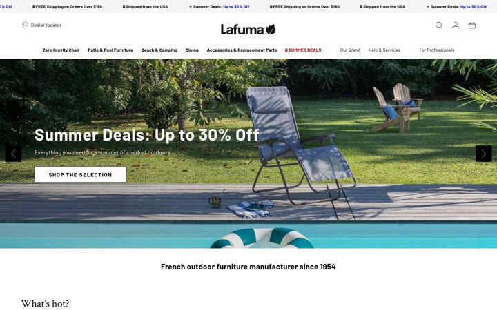 Screenshot of lafumausa.com
