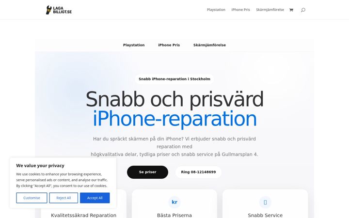 Screenshot of lagabilligt.se