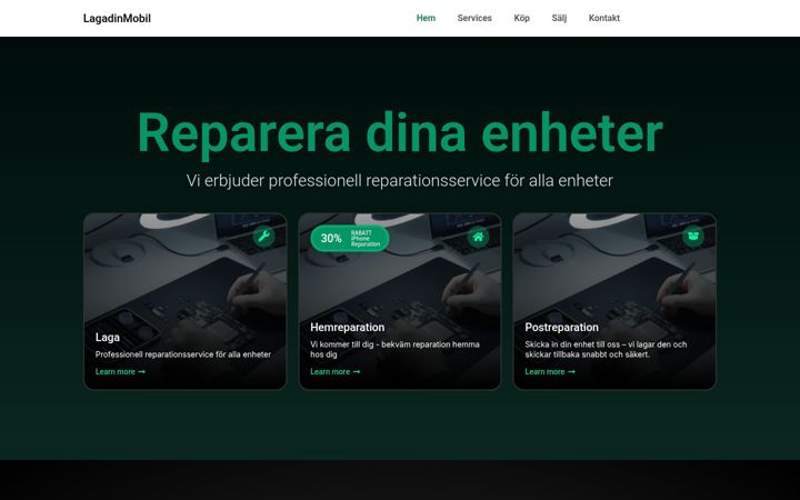 Screenshot of lagadinmobil.se