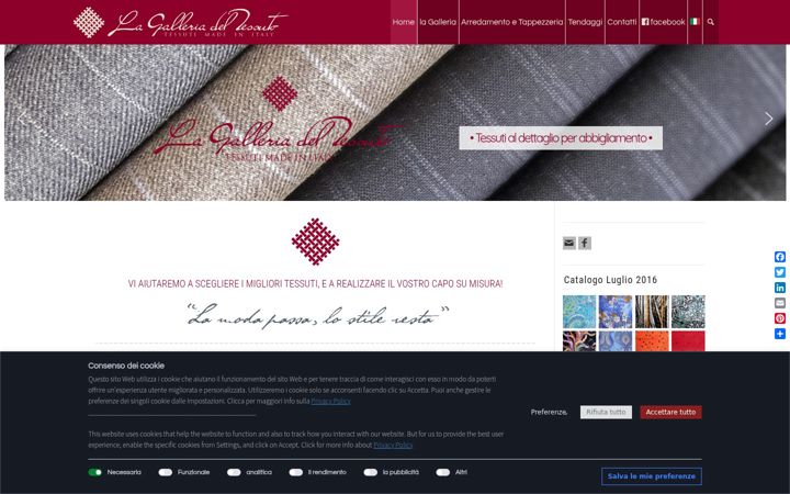 Screenshot of lagalleriadeltessuto.it