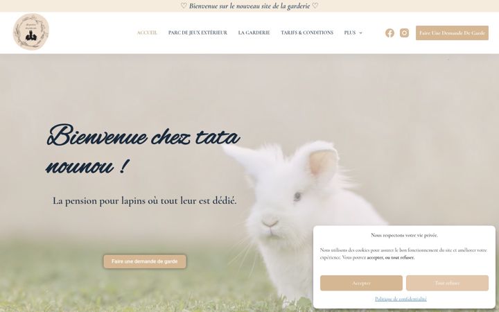 Screenshot of lagarderiedesptitsculs.com