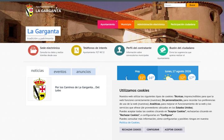 Screenshot of lagarganta.es
