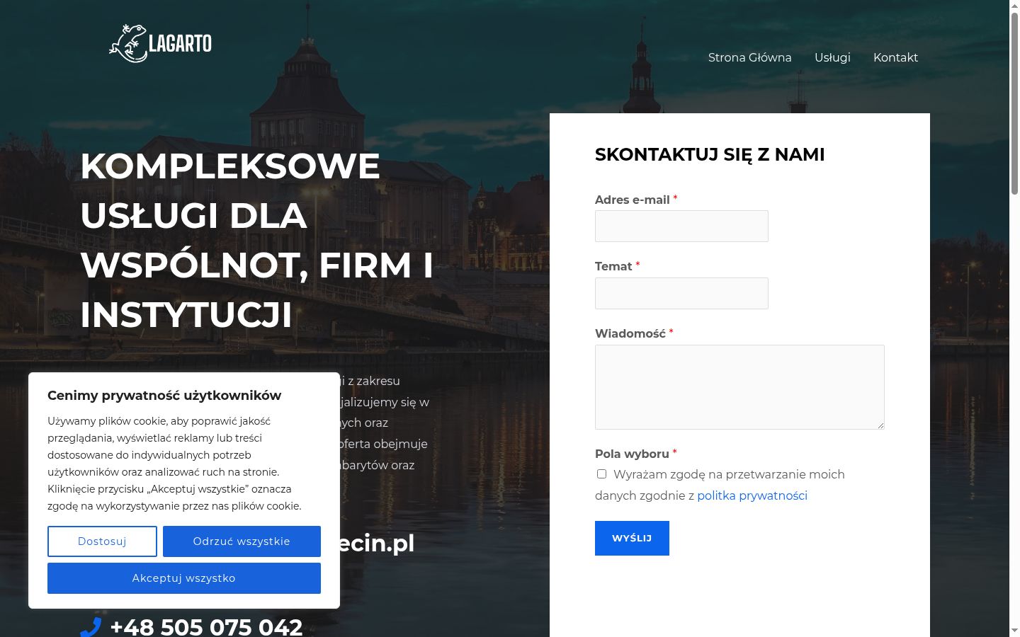 Zrzut ekranu banera zgody wyświetlanego przed jakąkolwiek interakcją