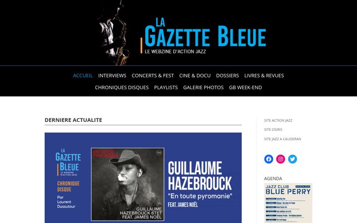 Screenshot of lagazettebleuedactionjazz.fr