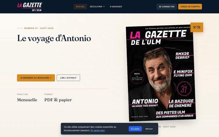Screenshot of lagazettedelulm.fr