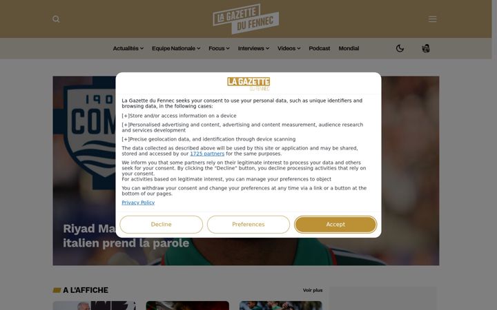 Screenshot of lagazettedufennec.com
