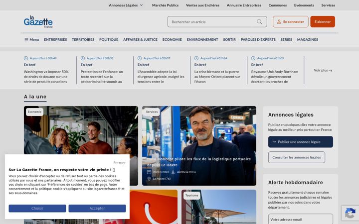 Screenshot of lagazettefrance.fr