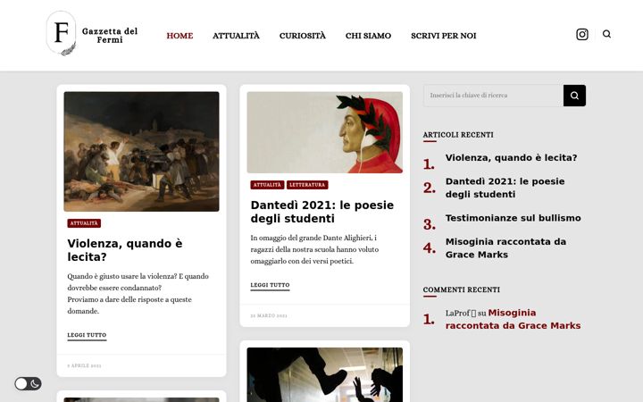 Screenshot of lagazzettadelfermi.altervista.org