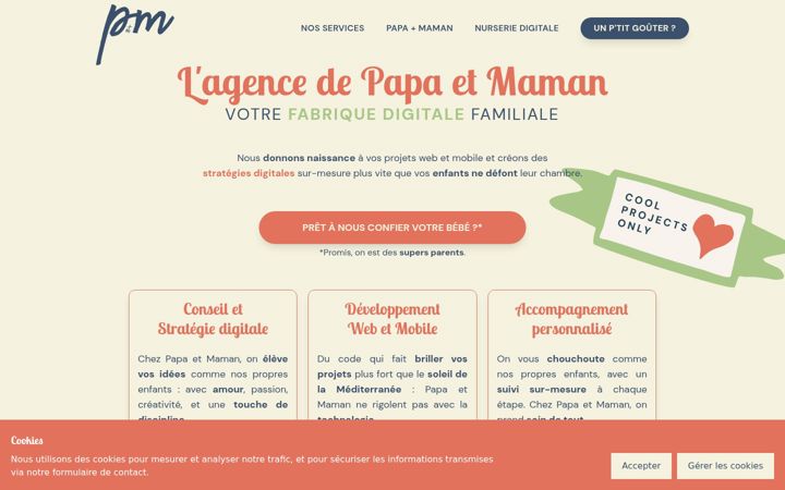 Screenshot of lagencedepapaetmaman.com