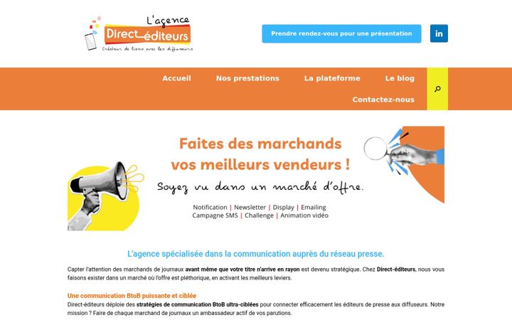 Screenshot of lagencedirectediteurs.fr