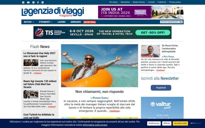 Screenshot of lagenziadiviaggimag.it
