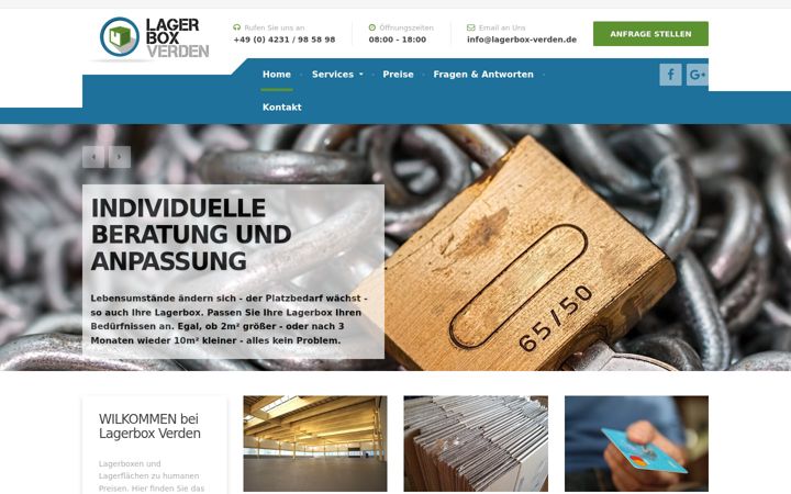 Screenshot of lagerbox-verden.de