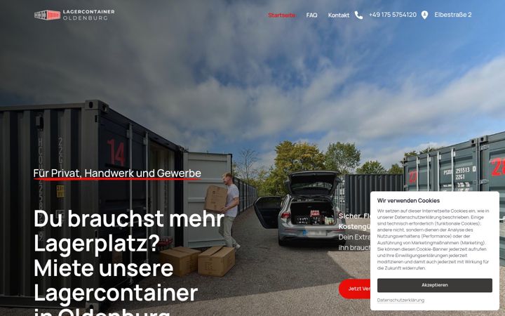 Screenshot of lagercontainer-oldenburg.de