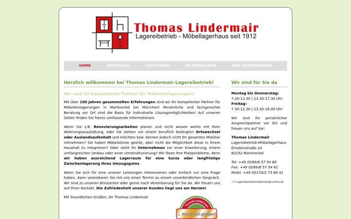 Screenshot of lagereibetrieb-lindermair.de