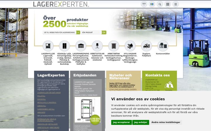 Screenshot of lagerexperten.se