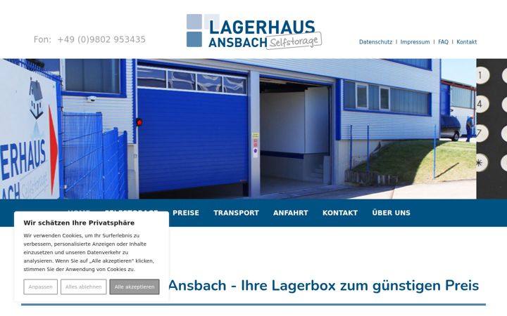 Screenshot of lagerhaus-ansbach.de