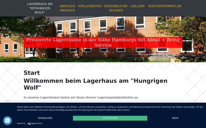 Screenshot of lagerhaus-hungriger-wolf.de
