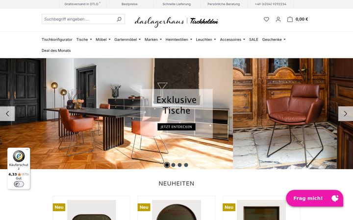 Screenshot of lagerhaus.de
