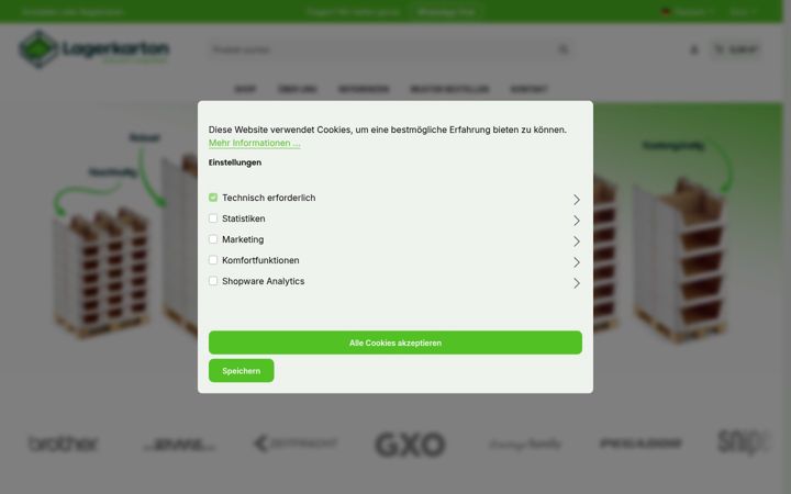Screenshot of lagerkarton.de