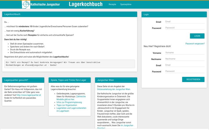 Screenshot of lagerkochbuch.at