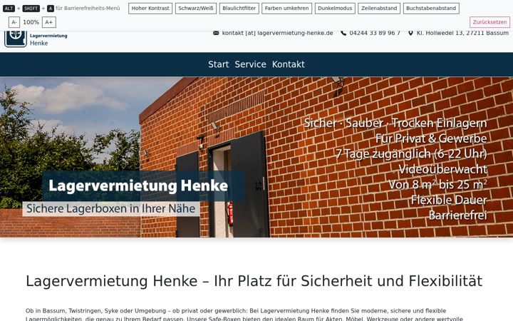 Screenshot of lagervermietung-henke.de