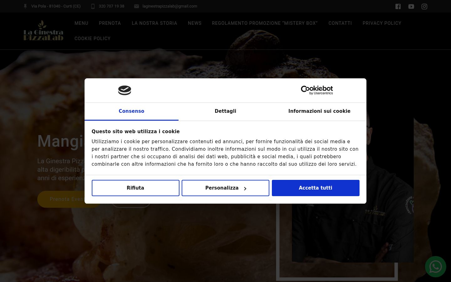 Snímek obrazovky baneru souhlasu zobrazeného před jakoukoli interakcí