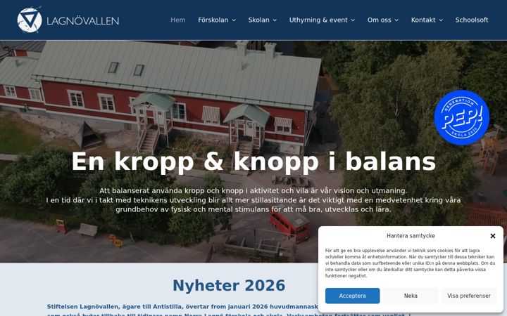Screenshot of lagnovallen.se