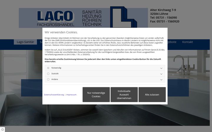 Screenshot of lago-sanitaer.de