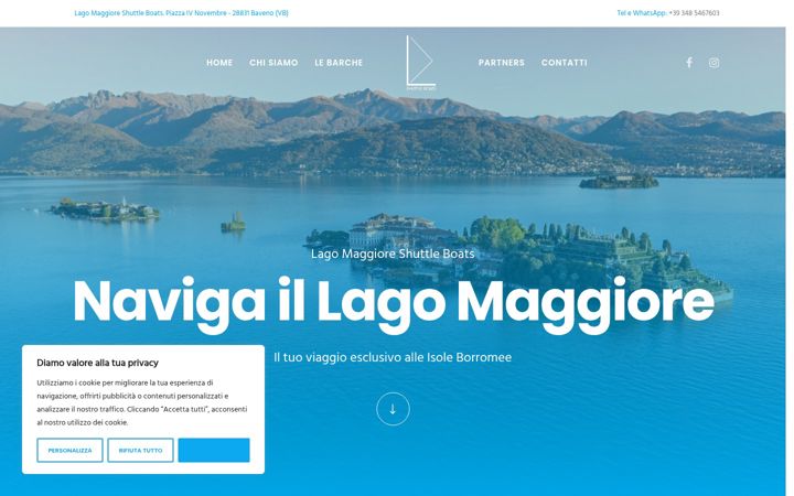 Screenshot of lagomaggioreshuttleboats.com