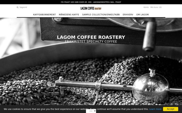 Screenshot of lagomcoffee.com