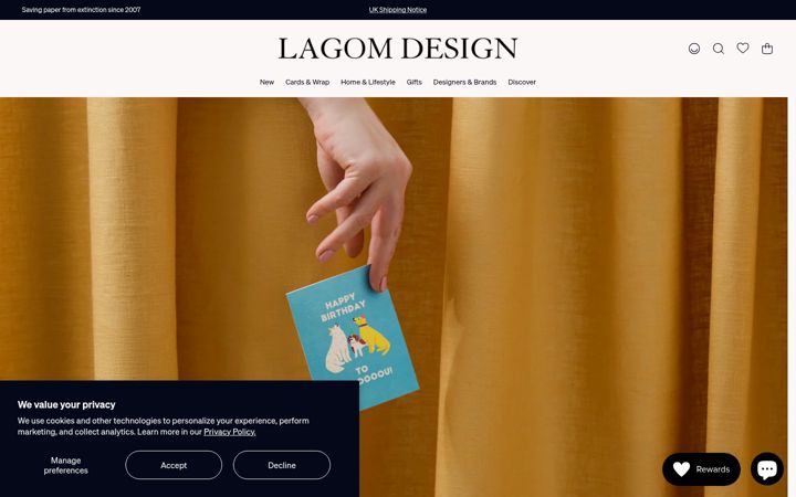 Screenshot of lagomdesign.co.uk