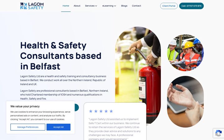 Screenshot of lagomsafety.co.uk
