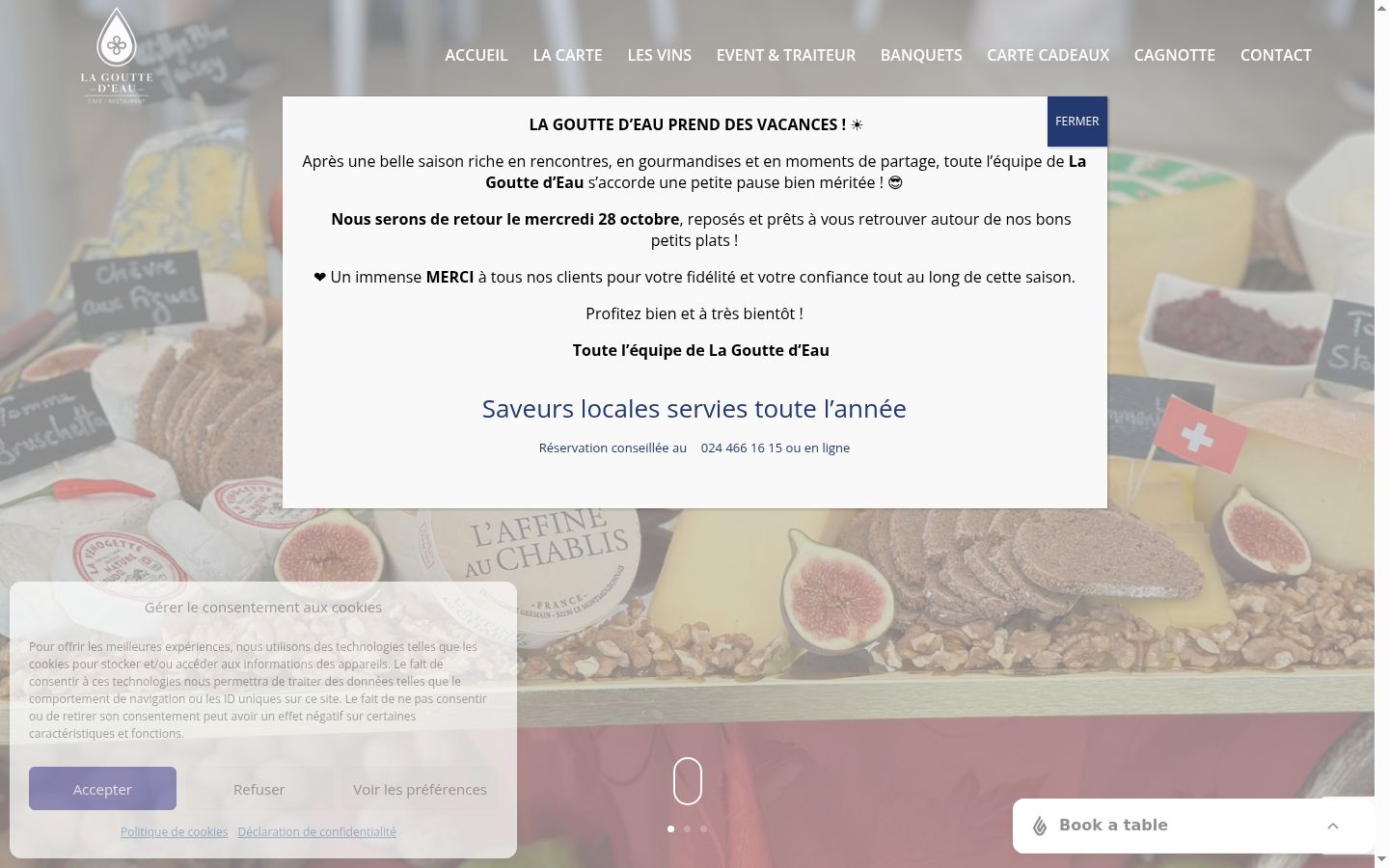 Skærmbillede af samtykkebanneret, som det blev vist før nogen interaktion