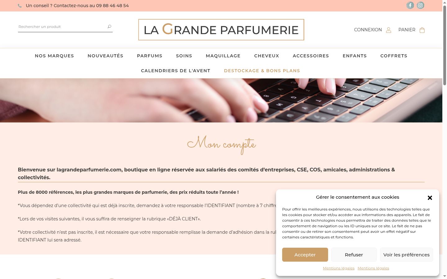 Screenshot of the consent banner shown before any interaction