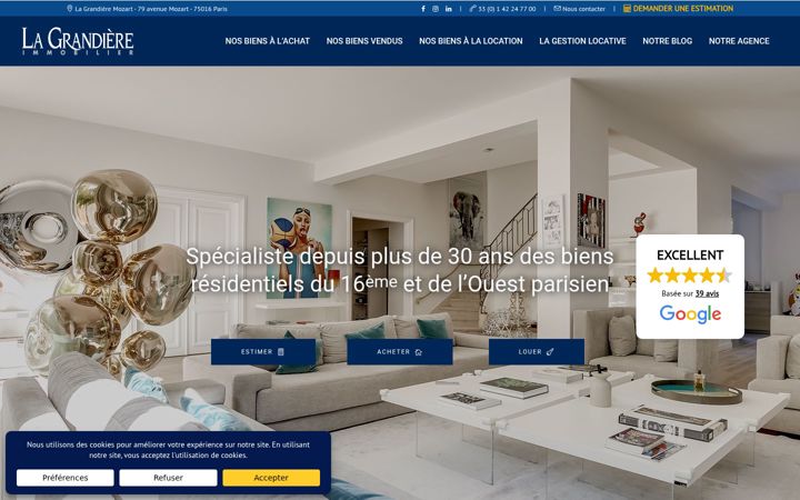 Screenshot of lagrandiere-immobilier.fr