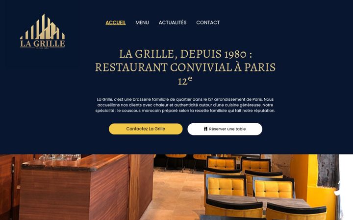 Screenshot of lagrille-aligre.fr
