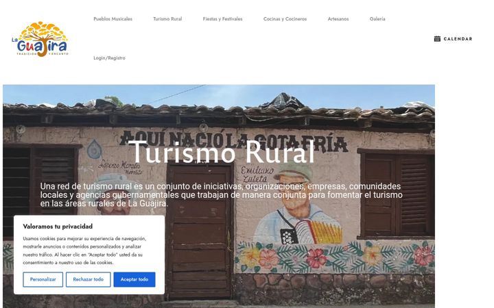 Screenshot of laguajiratradicionyencanto.com