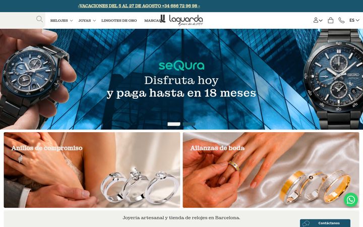 Screenshot of laguardajoiers.com