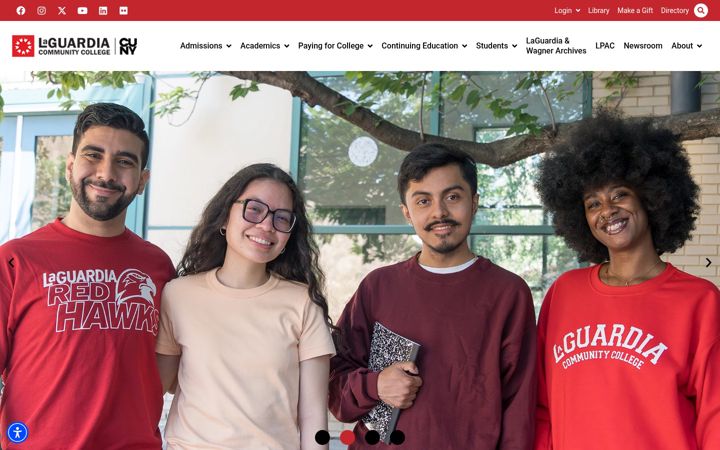 Screenshot von laguardia.edu